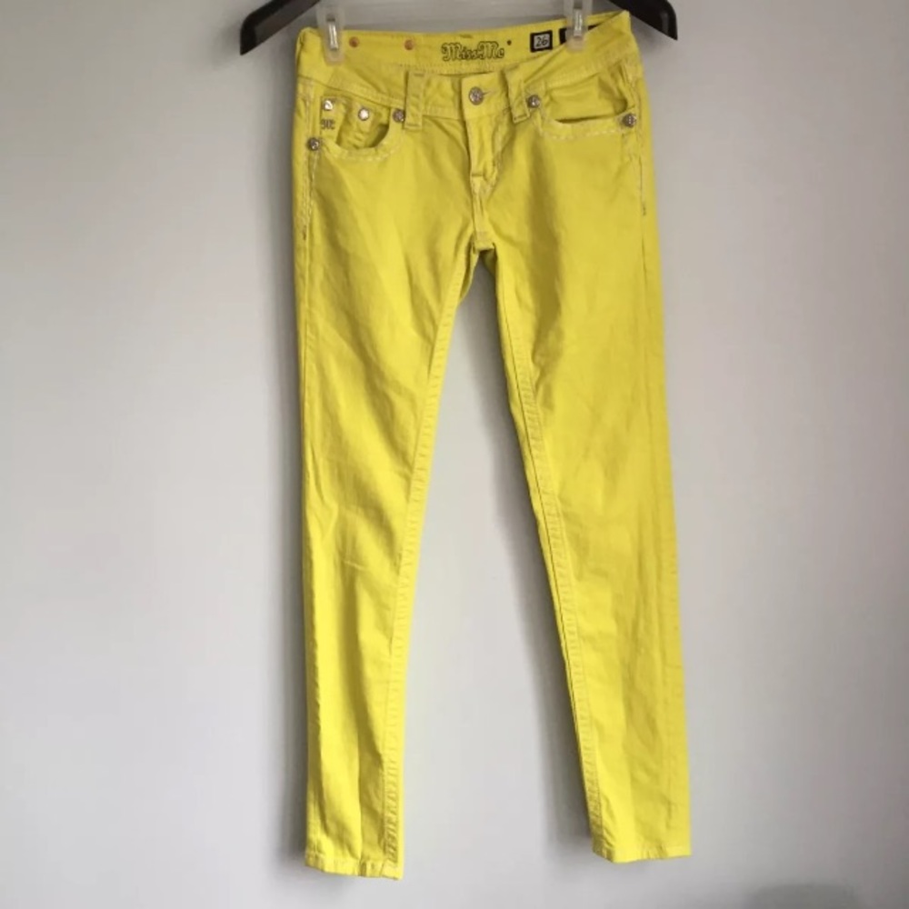 Miss Me Lemon Yellow Skinny Jeans - Picture 3 of 8